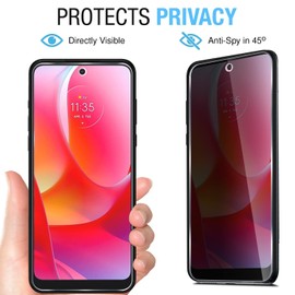 Anbzsign [2 Pack Motorola Moto G Power 2022 / Moto G Play (2023) (Not Fit Moto G Power 2021) Privacy Screen Protector, Anti-Spy 9H Hardness Tempered Glass.