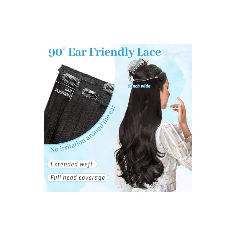 Extensiones de Cabello Natural Ondulado, Extensión de Liga