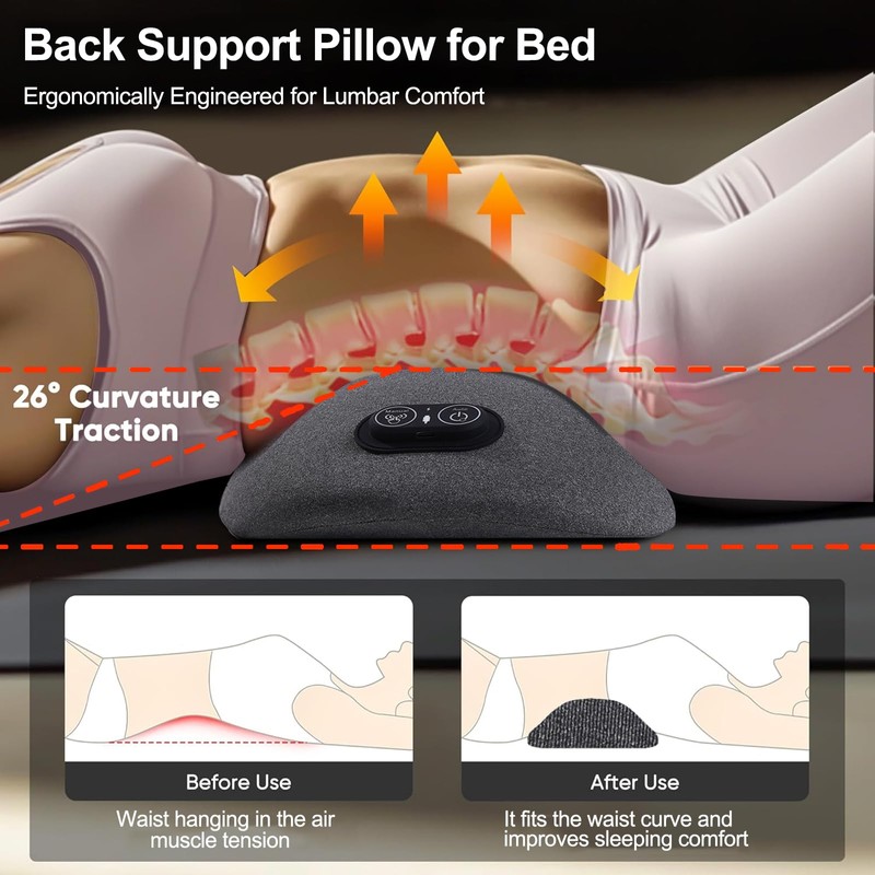 Zhaotingrui 3 in 1 Back Massager, Electric Lumbar Support Pillow