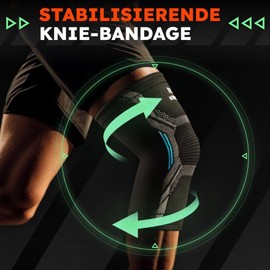 NativoDex Stabilizing Knee Support for Meniscus and Ligaments, Non-Slip, Compression Knee Brace for Men and Women