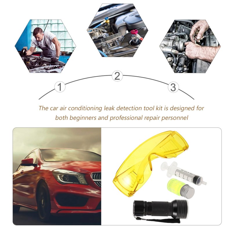 iplusmile 1set Fluorescent Oil Leak Detector Tool Kit High-efficiency Uv