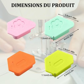 Pack of 4 Magnetic Seam Guide, Removable Magnetic Seam Guide, Multifucntional Magnetic Seam Guide with Scale, Magnetic Seam Guide Magnetic Sewing Accessories for Sewing Machine