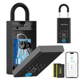 Foxlock Smart Key Lock Box, Fingerprint Wall Mounted Key Lock Box with Code, Bluetooth APP Control, Waterproof Large Key Hider for Airbnb Storage Unit Outdoor Wall Home Office Warehouse Realtor