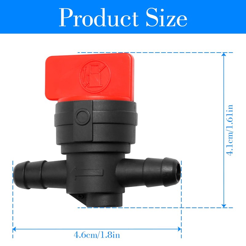 GLADFRESIT 2PCS Inline Fuel Switching Valve Durable Garden Machinery Accessories