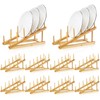 Suclain 10 Pcs Wooden Dish Rack Bamboo Drying Rack Stand