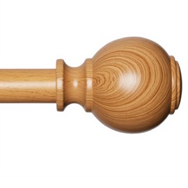 Wood Curtain Rods for Windows 48 to 84 Inches,1 inch Heavy Duty Window Curtain Rods with Imitation Wooden Grain Finials,Decorative Drapery Rods Adjustable, 28"-88"(2.3-7.3ft), Natural Wood