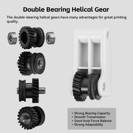 UniTak3D Upgraded Extruder Helical Gear for Bambu Lab P1P/P1S/X1E/X1C 3D Printer,Nylon Injection Moulded Handle Assembly High Filament Flow Hardened Steel Extruder Gear