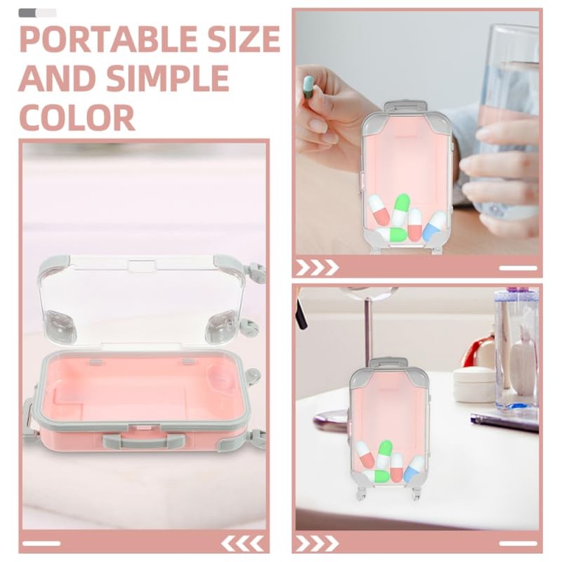 Beavorty 2 Stück Mini-Koffer für Wimpern mit Simulation, Trolley-Design, tragbar,