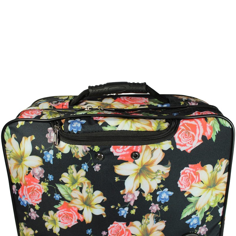 World Traveler Rolling 17-Inch Laptop Briefcase Computer Case, Rose Lily,