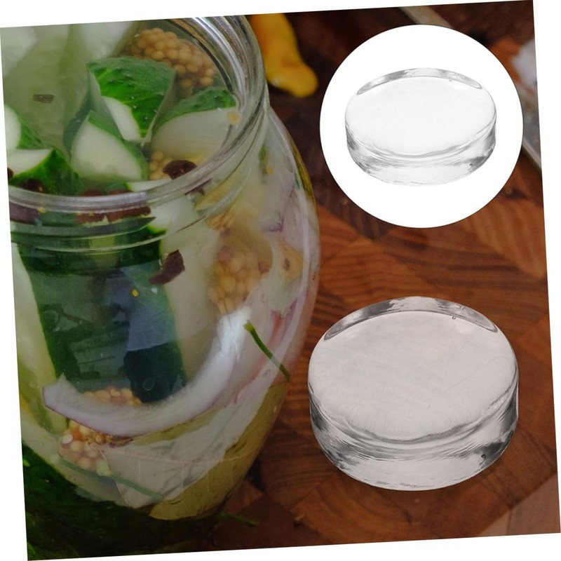 Ciieeo 3pcs Glass Fermentation Weights for Jars Thick Pickling Jar