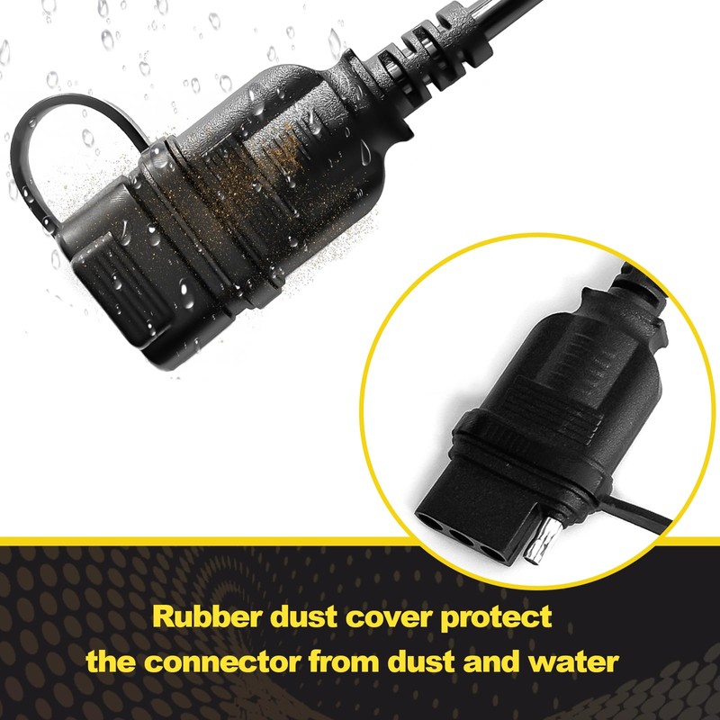 WALSIO 4 Way Flat Trailer Extension Coiled Cable, 4 Pin