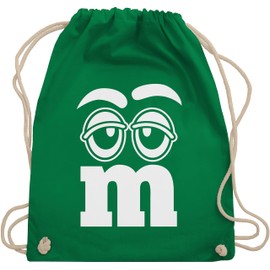 Shirtracer - Gym Bag Backpack - Carnival & Fancy Dress - Bags - Fancy Dress Costume Groups M&M Print Face, 01 Green