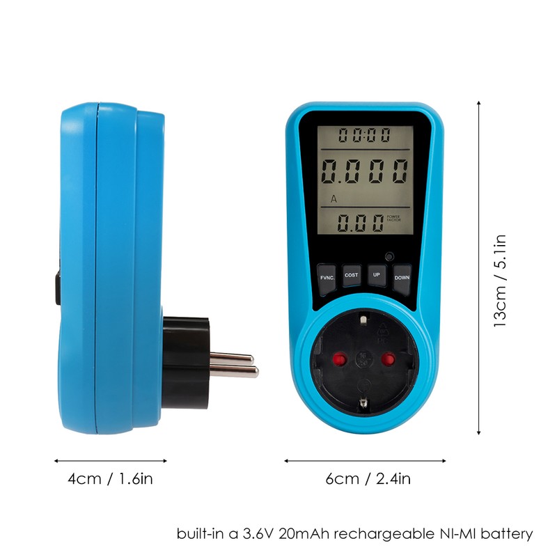 LCD Display Electricity Usage Power Meter Socket Energy Watt Volt