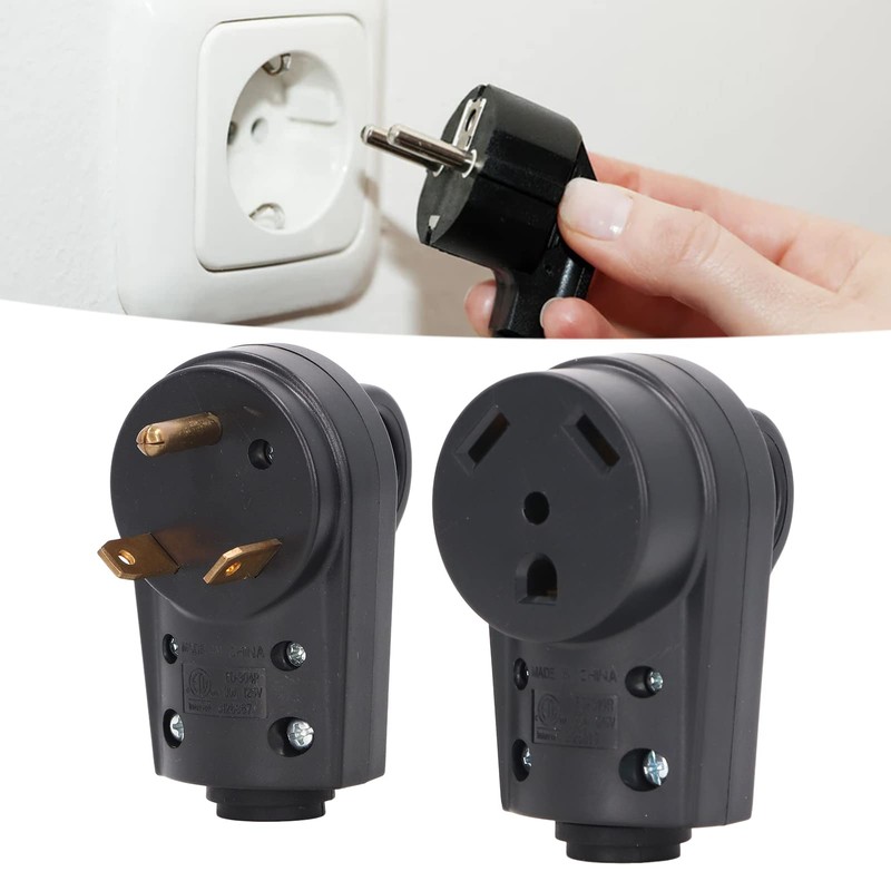RV Plug Male and Female Plug Replacement Set 30 Amp
