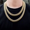 ZSLLZM Mens Miami Cuban Link Chain 14k Real Gold Plated