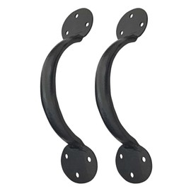 Maa Kamakhya Hardware 8″ Daruka Black Antique Iron Hand Forged Door and Cabinet Pull (Black Powder Coated Finish) - Supplied as 2 Piece Per Pack
