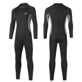 DEHAI 5mm Wetsuit Mens Neoprene Diving Wet Suits Long Sleeve Back Zipper Full Body Thermal Swimsuit in Cold Water Keep Warm for Swimming Scuba Surfing