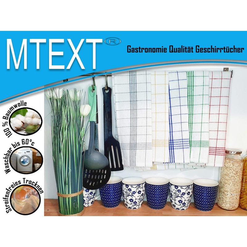 MTEXT Geschirrtücher Küchenhandtuch aus 100% Baumwolle 10 Stück Pack, 50x70
