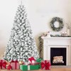 7FT Flocked Christmas Tree – Artificial Snowy Holiday Tree with
