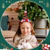 Obmyec Light Up Christmas Headband Christmas Head Bopper with LED