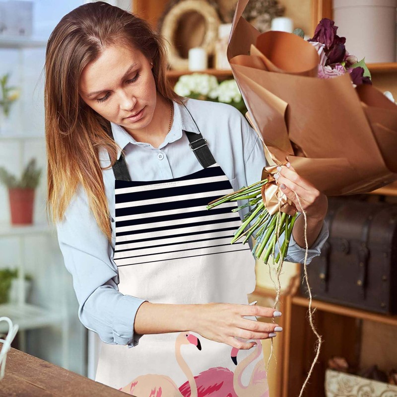 BGBDEIA Flamingo Apron Adjustable Neck Bib Apron for Men Women,Suitable