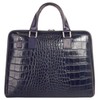 Samantha Look Women's Genuine Leather Briefcase, Made in Italy, Crocodile