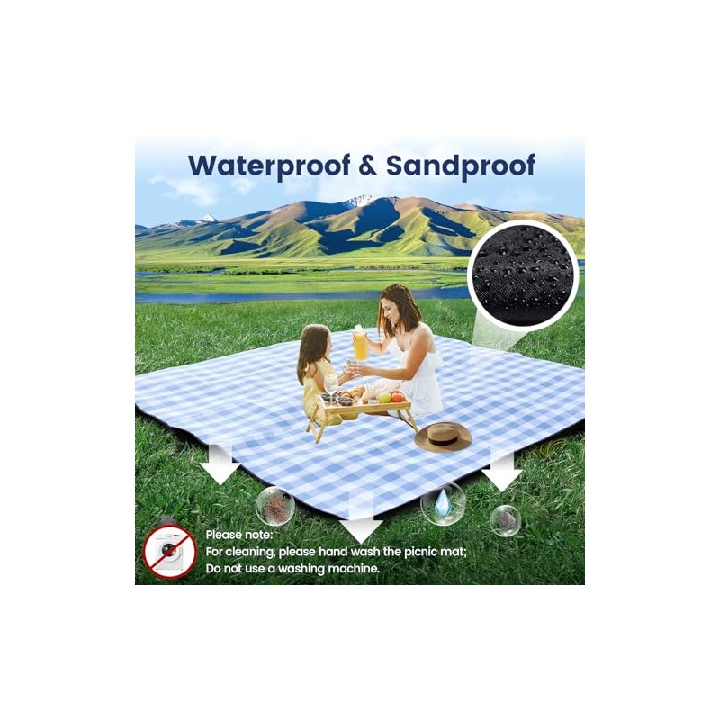 sapsisel - Manta de Picnic de 80 x 80 Pulgadas,