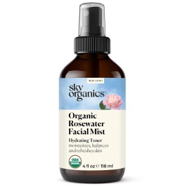 Sky Organics Organic Rosewater Facial Mist for Face, 100% Pure &...