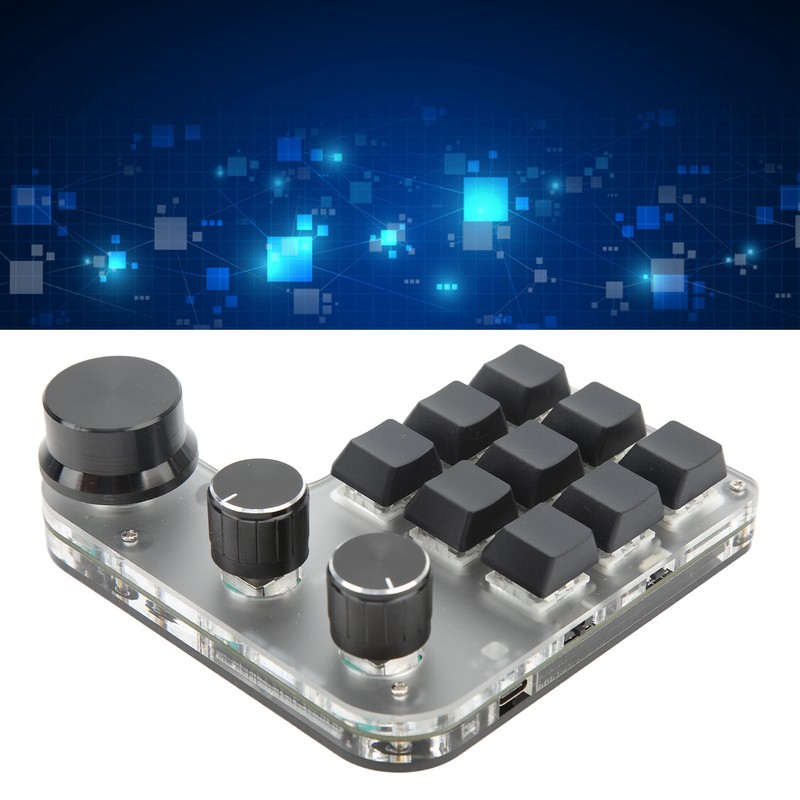 Mini Keypad 9 Keys 3 Knob RGB Multifunctional DIY Shortcut