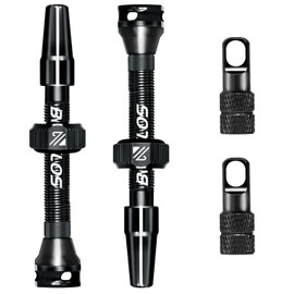 BUCKLOS Tubeless Presta Valve Stem 40/44/55/60/65/80/100 mm, Bike Valve Stem Kit with Valve Core Removal Tool, Super Light Durable Aluminum Alloy CNC, Fits Most Rims, Black Pair