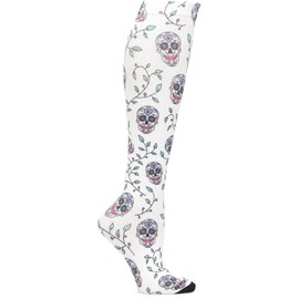 Nurse Mates Women's 360 Socks | 12-14 mmHg Compression | Over The Calf | Comfort Support | 1 Pair | Sugar Skulls
