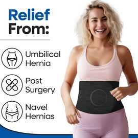 Plus Size Hernia Belt for Women or Men | C Section Belly Binder & Abdominal Binder | Post Surgery & Pregnancy Tummy Tuck | Hysterectomy, Umbilical Hernia Men & Women | Postpartum Belly Band Wrap | (XXL) 51" - 62"