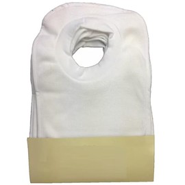 Multi Pack Popover Baby Bib Bibs Packs of 7, 14, 21, White Soft Towelling Unisex (21 PACK)