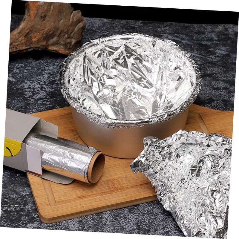 Mobestech 4rolls Aluminum Foil Wrap Double-Sided Heat Resistant for Baking