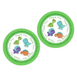 Baby Dinosaur Thank You Stickers 24pcs, Dino Party Favors for Birthday Decoration, T-Rex Party Supplies, Boys & Girls Themed Baby Shower