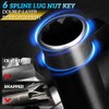 6 Spline Lug Nut Socket Set,2 Piece Lug Nut Key