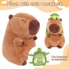 EASYLR 12inch Cute Capybara Plush with Turtle Backpack, Soft Capybara