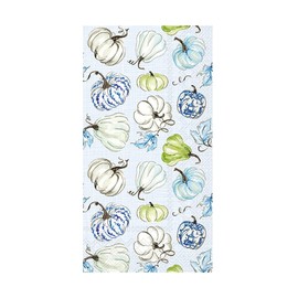 IHR Ideal Home Range Dinner Napkins Disposable 3-Ply Paper Hand Towels, 8.5" x 4.5", Chinoiserie Stacked Pumpkins, 16-Count