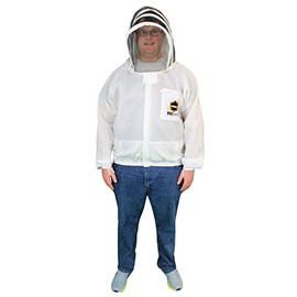 Mann Lake Provent Beekeeping Jacket, Professional Grade Vented Bee Gear with Self-Supporting Veil, Heavy-Duty Zippers, Elastic Wrist Openings, Reinforced High-Wear Areas & Chest Pocket, Large