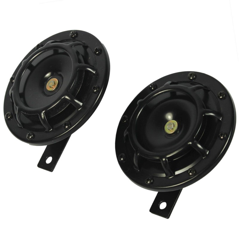 JDMSPEED New Two Black Super Loud Electric Blast Tone Horn