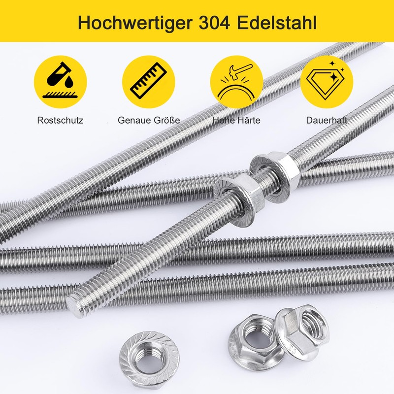 Threaded Rods M8 x 30 cm Threaded Rod Stainless Steel