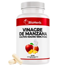 BioHerb  Vinagre de Manzana Orgnico con Cultivo Madre  Extremadamente Eficaz  100 Puro  90 Cpsulas Veganas (500 mg)  Soporte Digestivo y Metablico... 