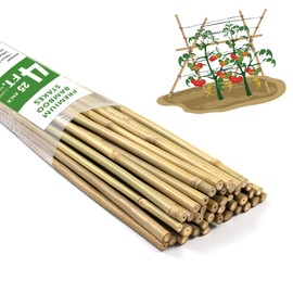 BOVITRO Bamboo Stakes,4FT Natural Bamboo Garden Stakes,BOVITRO 25Pcs Bamboo Plant Stakes,Bamboo Sticks for Tomato,Beans,Vegetable and Climbing Plants