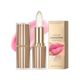 Erinde Lápiz Labial Cambiante de Color, Transparente a Rosa Natural | Brillo Hidratante 12H sin Transferencia, Ideal para Mujeres - Labios Suaves y Color Personalizado al pH,#E01