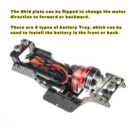 RampCrab Carbon Fiber Chassis Kit for SCX24, 7° Angled Skid, LCG Chassis Kit for Axial SCX24 C10 Upgrade Parts, JLU, Bronco, Deadbolt