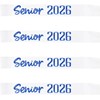 4Pcs White Senior Sash 2026 Satin with Blue Glitter Letters