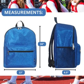 NGIL Glitter Canvas Backpack for Dance, Large Glitter Backpack, Team Sports Glitter Backpack, Large Glitter Backpack for Cheer, Team Glitter Backpack for Competitions (Glitter-Royal)