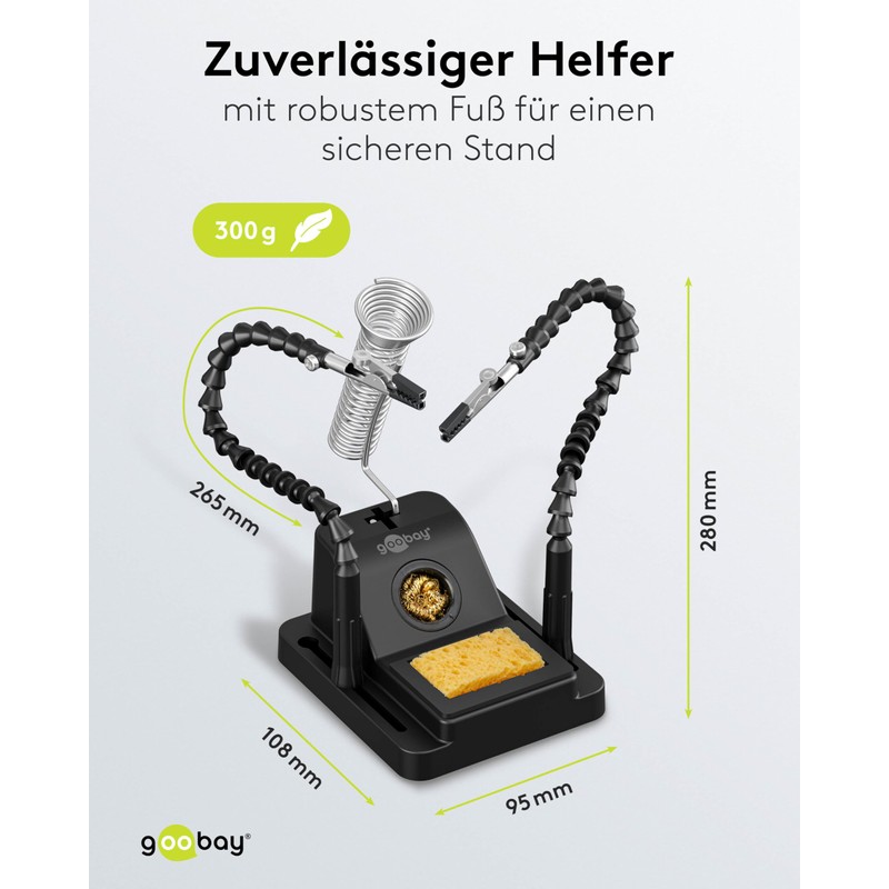 goobay Soldering Aid Third Hand - Helper for Soldering Work,