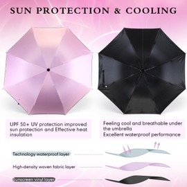 Silkfly 24 Pack Travel Folding Umbrellas Bulk Collapsible Windproof 8 Ribs Umbrellas Water Resistant Sun Protection Umbrellas for Home, Car, Travel Backpack, Men, Women and Kids, 7 Colors