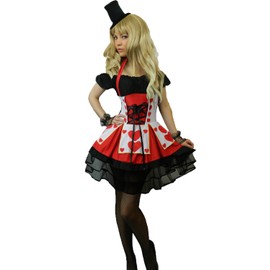 Yummy Bee - Queen of Hearts Costume Women - Plus Size Red Queen Costume Adult (20-22)